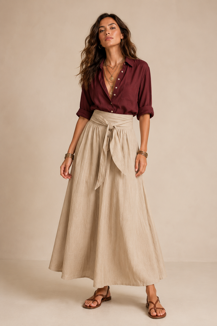 Alessia | Set Elegante con Gonna Maxi