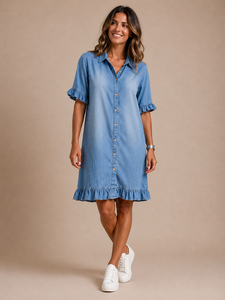 Elena | Abito Camicia in Denim