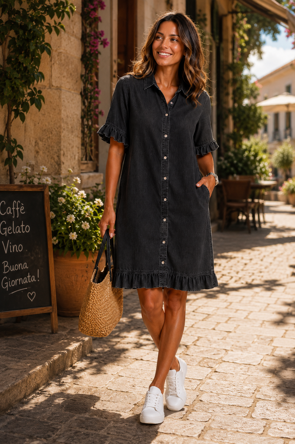 Elena | Abito Camicia in Denim
