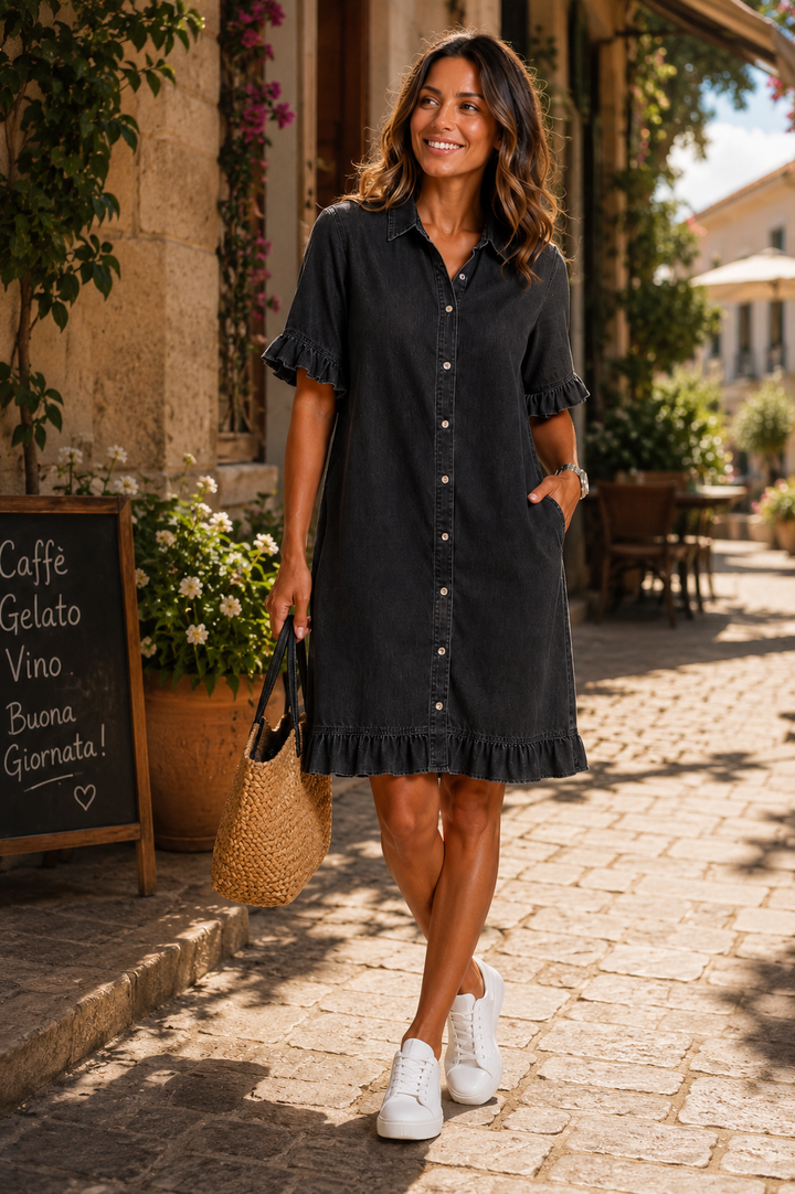 Elena | Abito Camicia in Denim