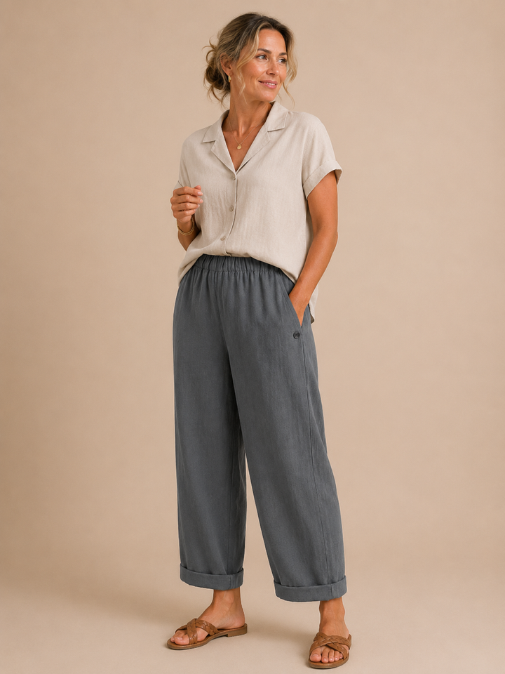 Livia | Pantalone Elegante Effetto Lino