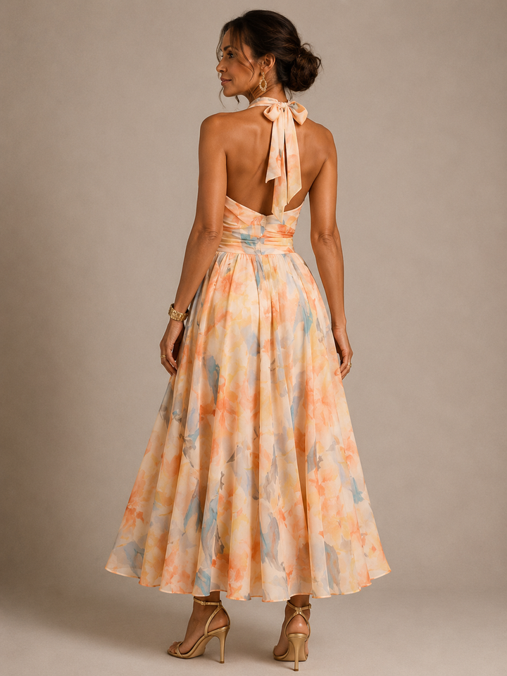 Aurora | Abito Maxi Elegante con Collo All'Americana