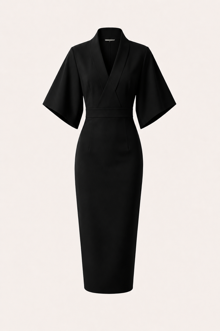 Sofia | Abito Midi Elegante con Maniche a Campana