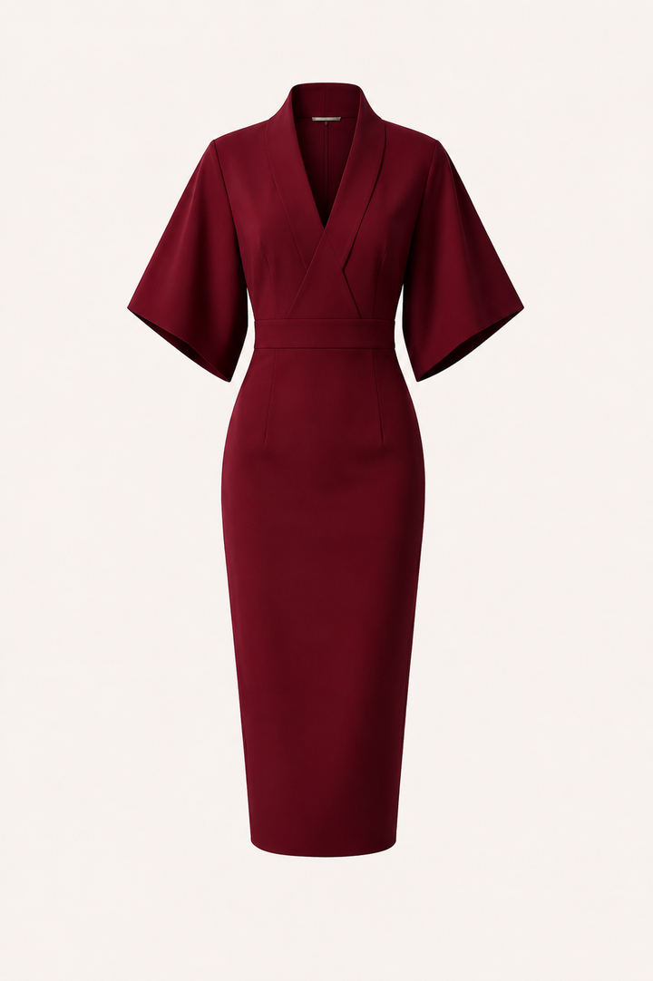 Sofia | Abito Midi Elegante con Maniche a Campana