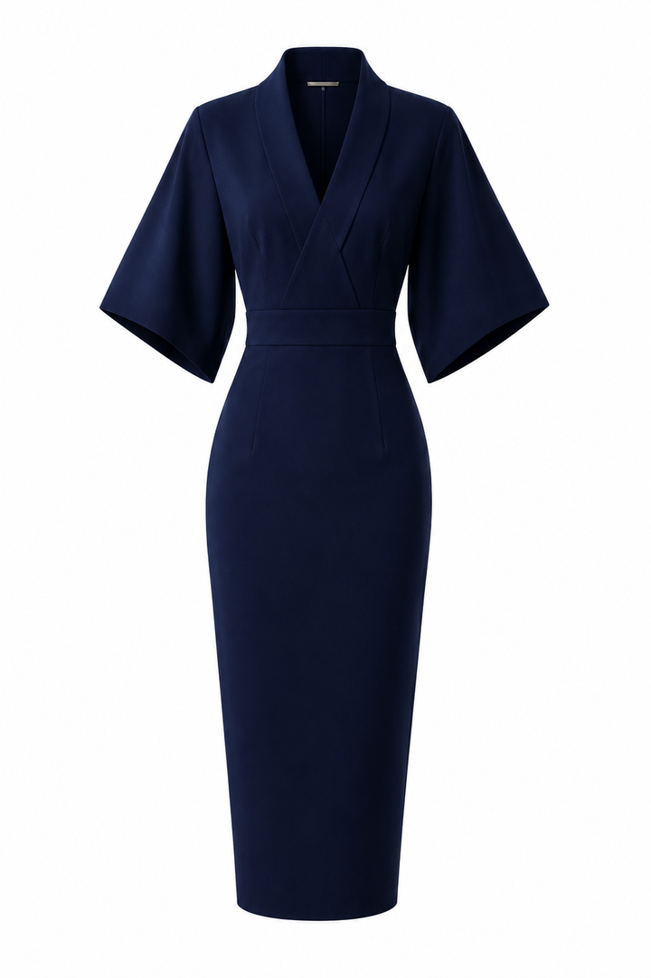 Sofia | Abito Midi Elegante con Maniche a Campana