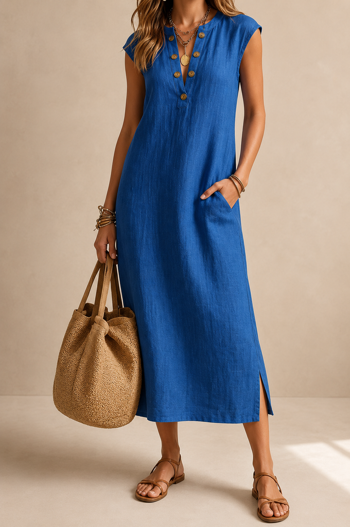 Chiara | Abito Midi con Bottoni