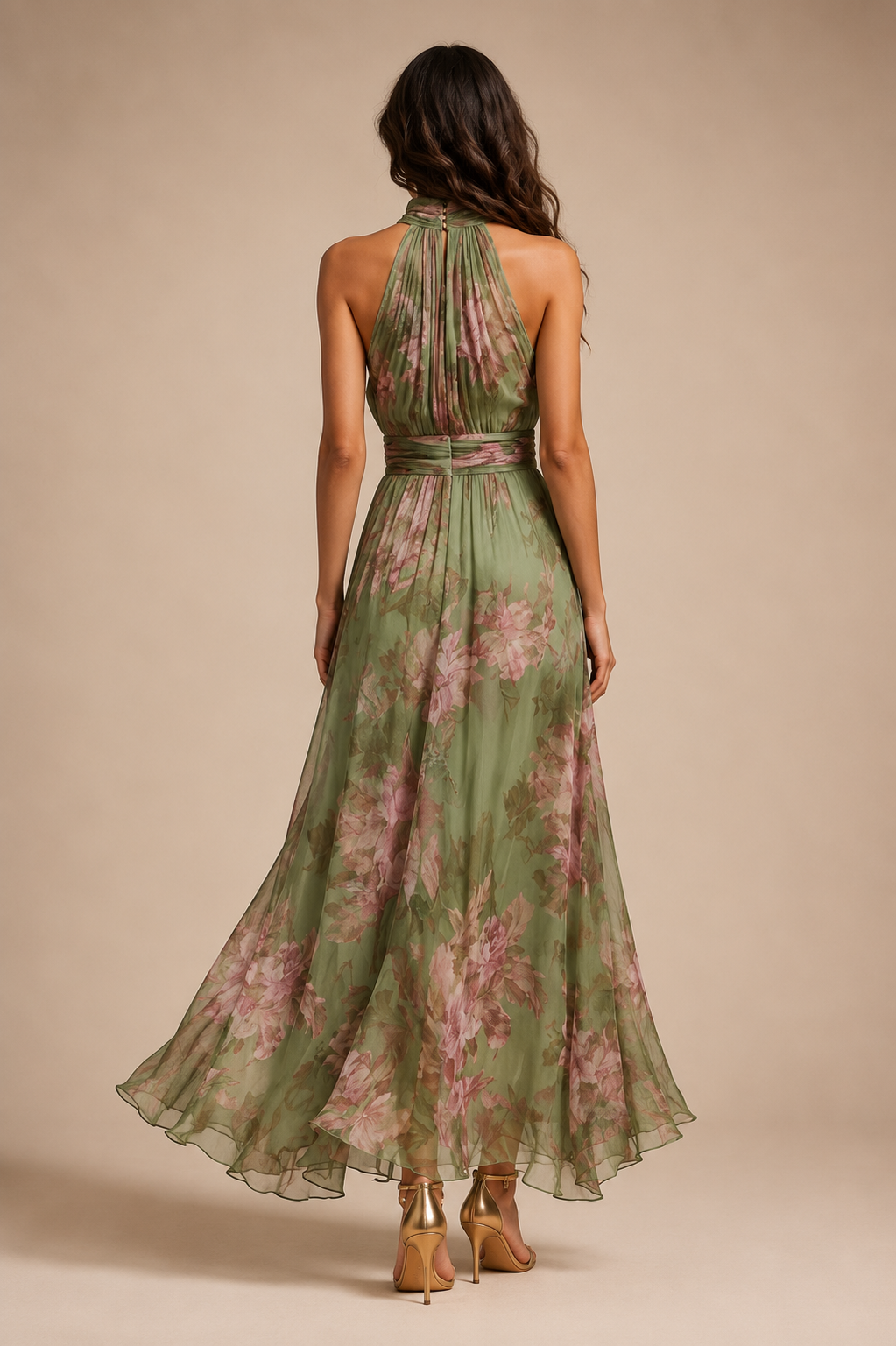 Aurora | Abito Maxi Halter Floreale